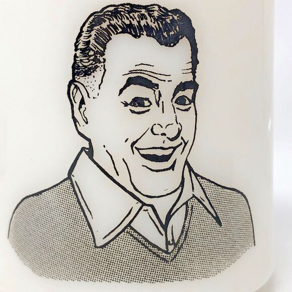 Vintage Milk Glass Mugs Greatest Mom and Dad Double Sided Stackable 8 oz Pair - Picture 6 of 10